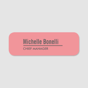 Porte-nom Professionnel Minimaliste Simple Coral Rose Modern