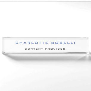 Porte-nom Professionnel minimaliste Votre nom Titre Professi