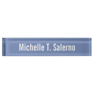 Porte-nom Professionnel Moderne Bleu Créatif Plat Lisible