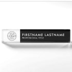 Professionnel, Noir Blanc Moderne Logo, Nom, Titre