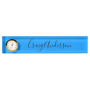 Porte-nom Professionnel Plain Moderne Élégant Bleu Clair Chi