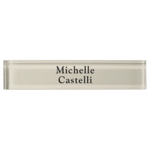 Porte-nom Professionnel Unique Classique Simple Gris noir