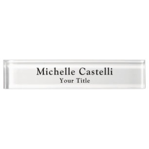 Porte-nom Professionnel Unique Classique Simple Noir Blanc