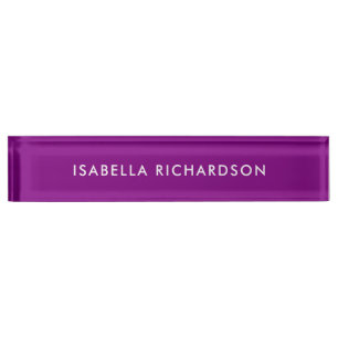 Porte-nom Purple moderne et classique