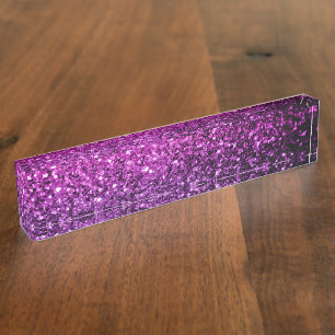Porte-nom Purple Pink Ombre faux parties scintillant scintil