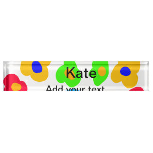 Porte-nom Rainbow flower pride amour ajouter nom texte lqbtq