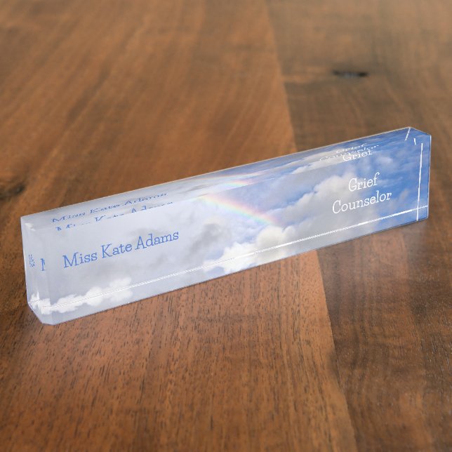 PORTE-NOM "RAINBOW IN CLOUDS" - NOM DU COMPTE (Taille)