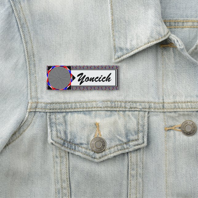 Porte-nom Rayonnement noir et blanc par Kenneth Yoncich (En situation)