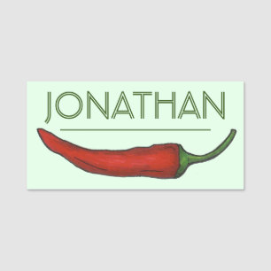 Porte-nom Red Chili Pepper Vegetable Garden Mexicain