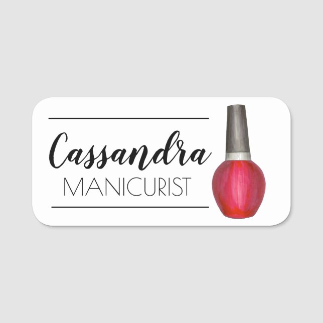 Porte-nom Red Nail Polonais bouteille Beauté Manicuriste Art (Devant)