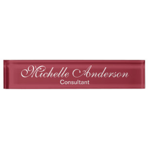 Porte-nom Référence unique Red Rose Script Consultant