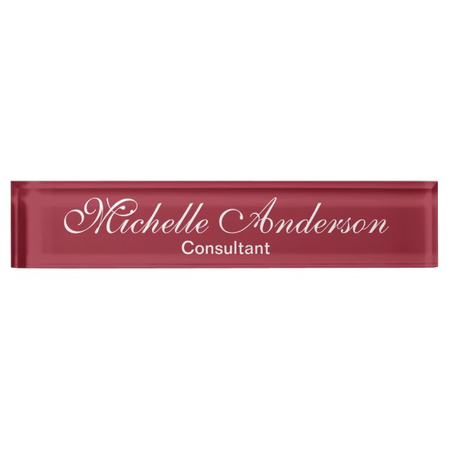 Porte-nom Référence unique Red Rose Script Consultant (Devant)