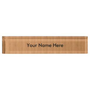 Porte-nom Regard du bois en bambou naturel de grain