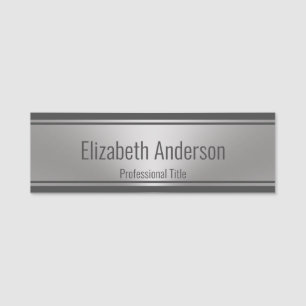 Porte-nom Représentation moderne en métal brossé avec tit
