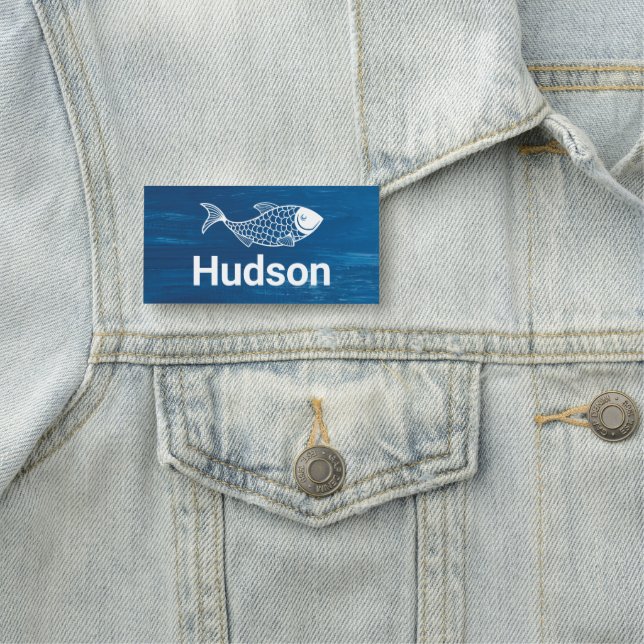 Porte-nom Restaurant Fish & Chips | Côtier nautique | Person (En situation)