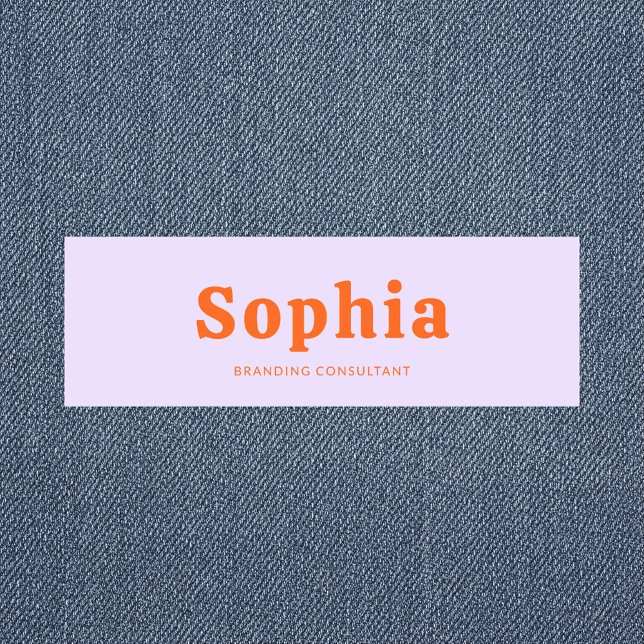 Porte-nom Retro Bold Serif Simple Green Lavender Orange (Créateur téléchargé)