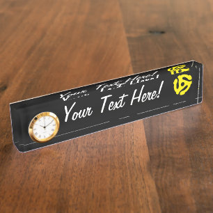 Porte-nom Rétro entretoise vintage FRAÎCHE DJ du jaune 45