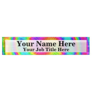 Porte-nom Rétro hippie de colorant de cravate psychédéliq