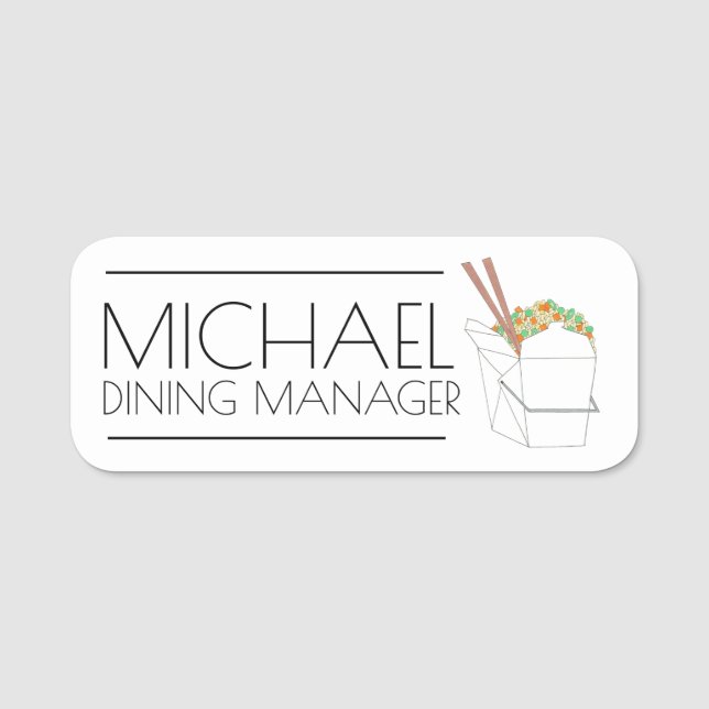 Porte-nom Riz frits Chopsicks chinois Restaurant Takeout (Devant)