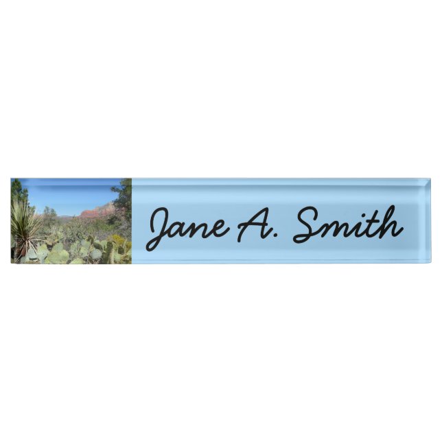 Porte-nom Rochers rouges et cactus I (Devant)