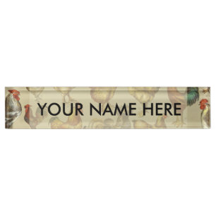 Porte-nom Rooster Poulet de la ferme Pays Animal