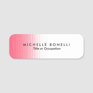 Porte-nom Rose Blanc Minimaliste Feminine Plaine Moderne