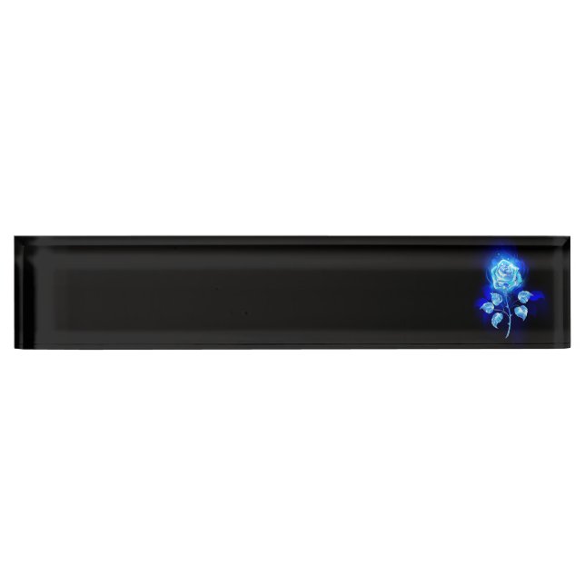 Porte-nom Rose bleu brûlant (Devant)