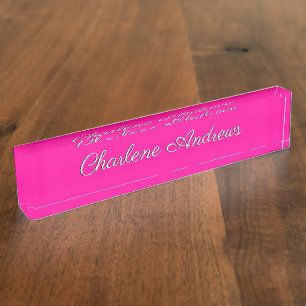 Porte-nom Rose chaud solide