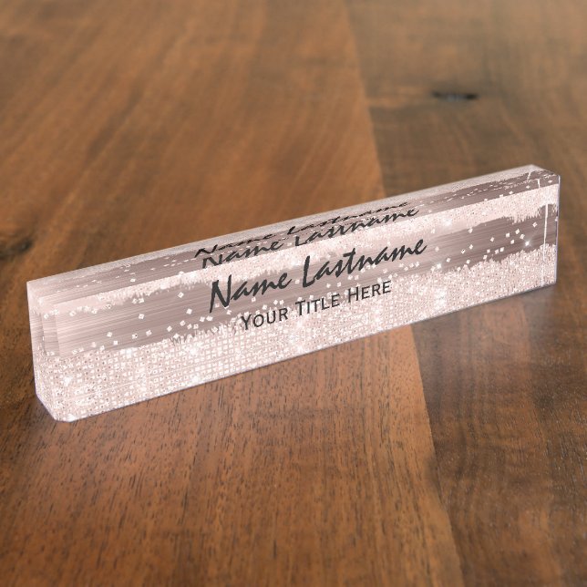 Porte-nom Rose d'étincelle du planificateur d'événements de  (Taille)