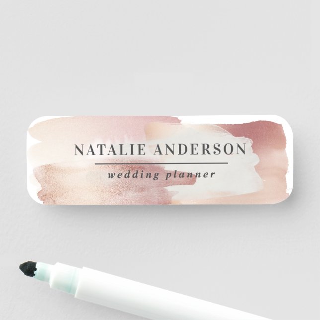 Porte-nom Rose girly rose or moderne design (En situation)