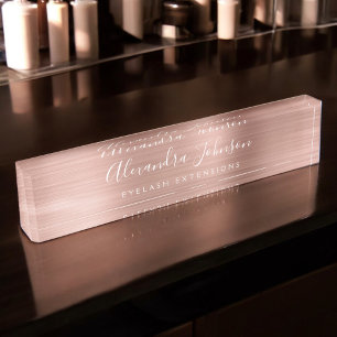 Porte-nom Rose Gold Blush Rose Eyelash Extensions Lashes