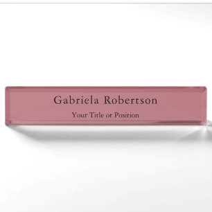 Porte-nom Rose Gold Color Professional tendance moderne plai