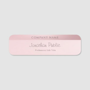 Porte-nom Rose Gold Elegant Modern Calligraphy Nom du script