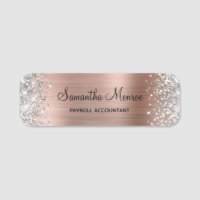 Rose Gold Pailleté Argent Nom Titre