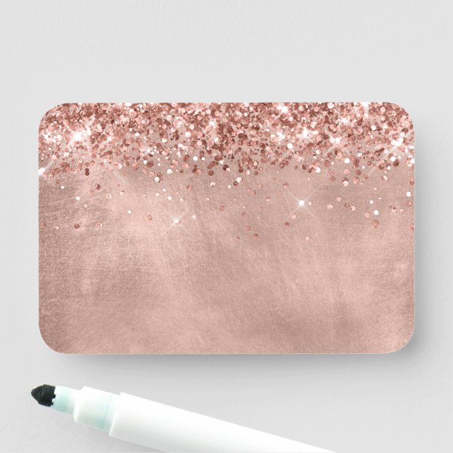 Porte-nom Rose Gold Pailleté Vierge (En situation)