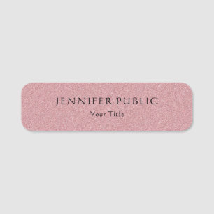 Porte-nom Rose Gold Parties scintillant Élégant Modern Pro