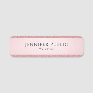 Porte-nom Rose Gold Parties scintillant Look tendance modern