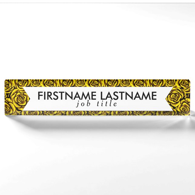 Porte-nom Rose jaune (Devant)