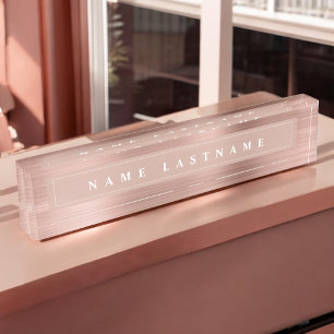 Porte-nom Rose personnalisé Or Blush Pink Foil moderne