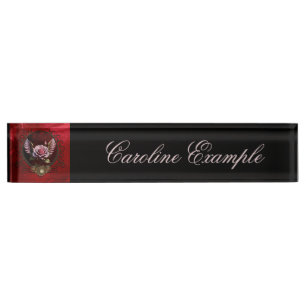 Porte-nom Rose Steampunk