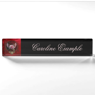 Porte-nom Rose Steampunk