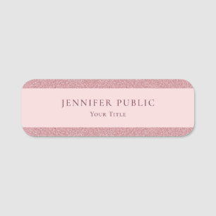 Porte-nom Rose tendance Gold Parties scintillant Professiona