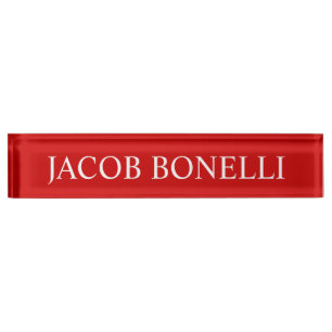 Porte-nom Rouge Blanc Agréable Charming Business Nameplate