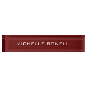 Porte-nom Rouge foncé minimaliste Plain moderne