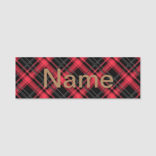 Porte-nom Rouge plaid