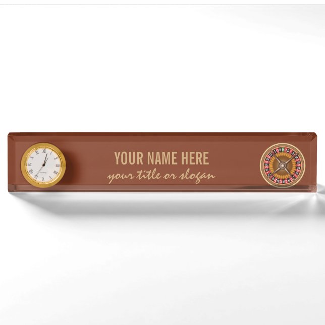 Porte-nom Roulette Roulette plaque de nom de bureau personna (Devant)