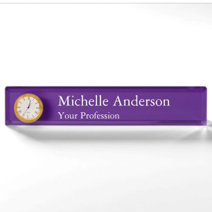 Porte-nom Royal Purple Professional Manager Modern Plain