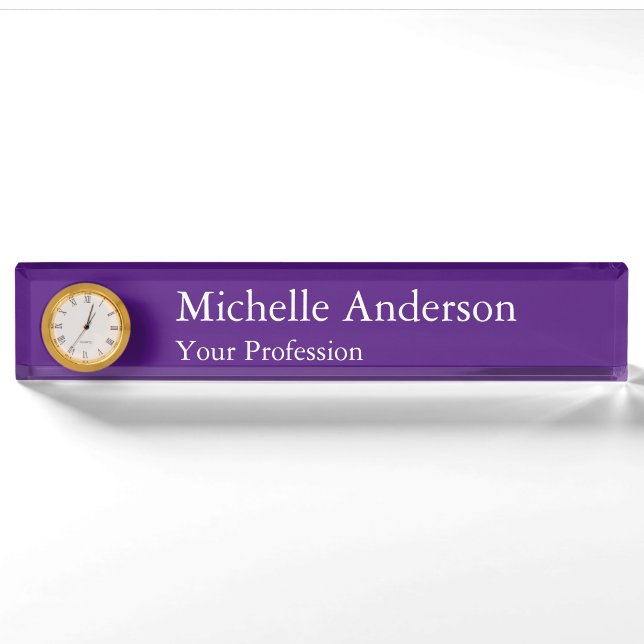 Porte-nom Royal Purple Professional Manager Modern Plain (Devant)