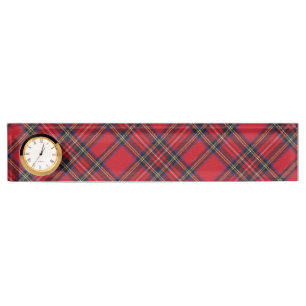 Porte-nom Royal Stewart tartan rouge noir plaid