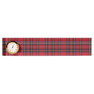 Porte-nom Royal Stewart tartan rouge noir plaid